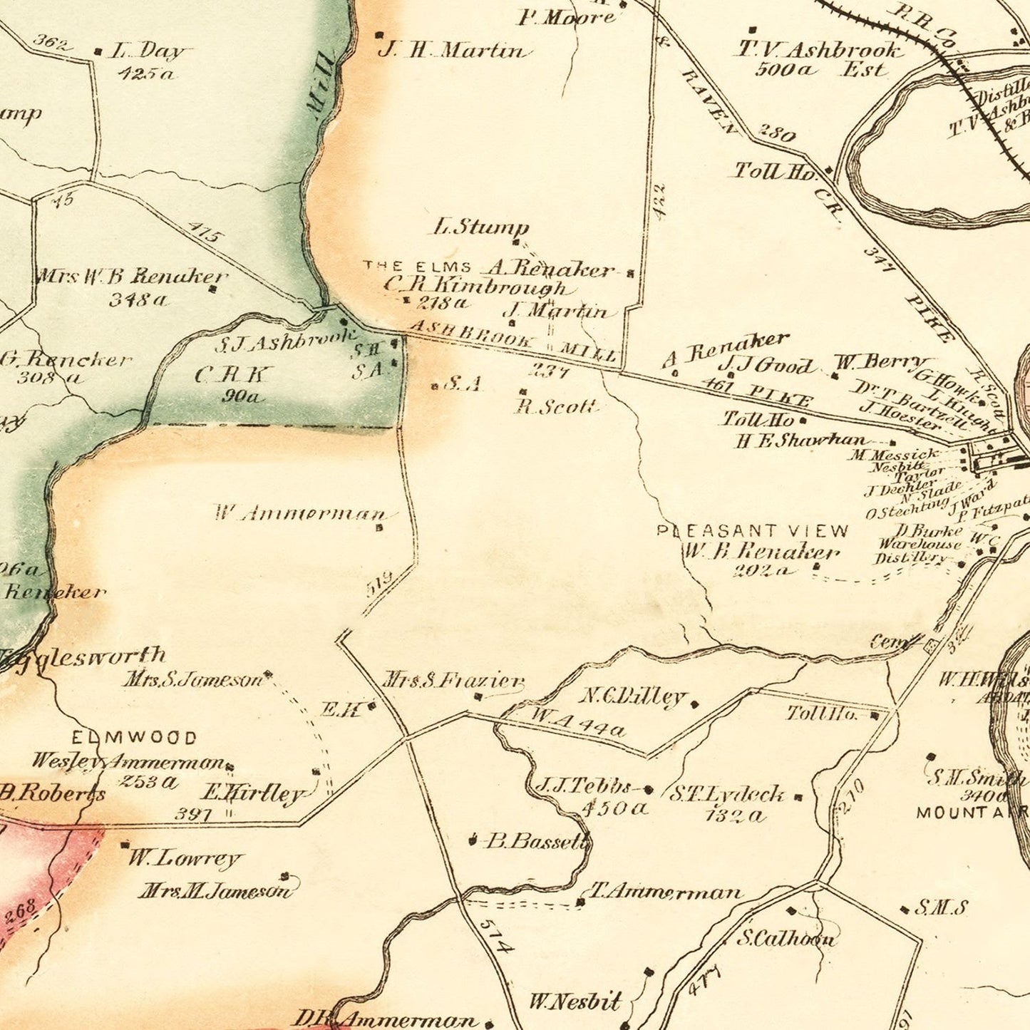 Vintage Map of Harrison County, Kentucky, 1877