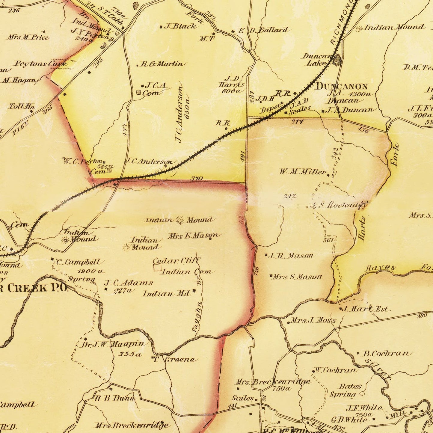 Vintage Map of Madison County, Kentucky, 1876