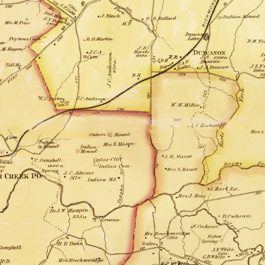 Vintage Map of Madison County, Kentucky, 1876