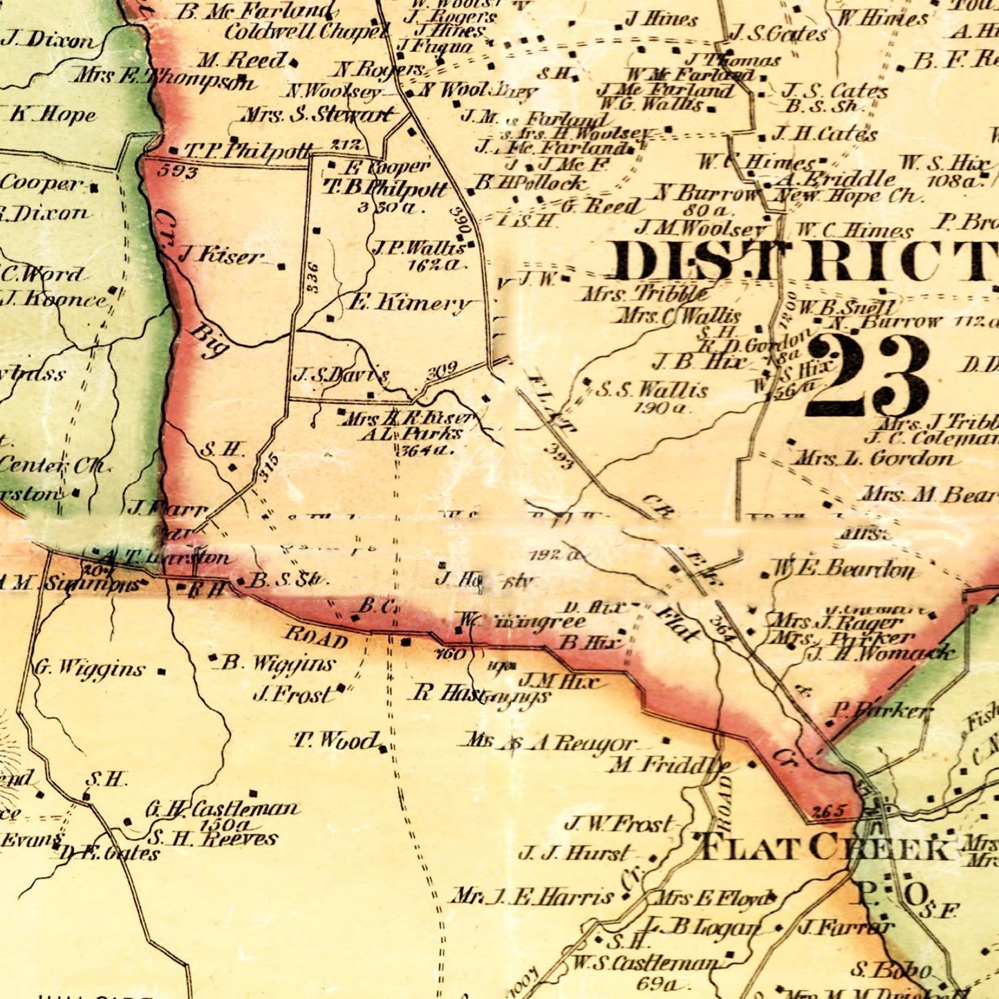 Vintage Map of Bedford County, Tennessee, 1878
