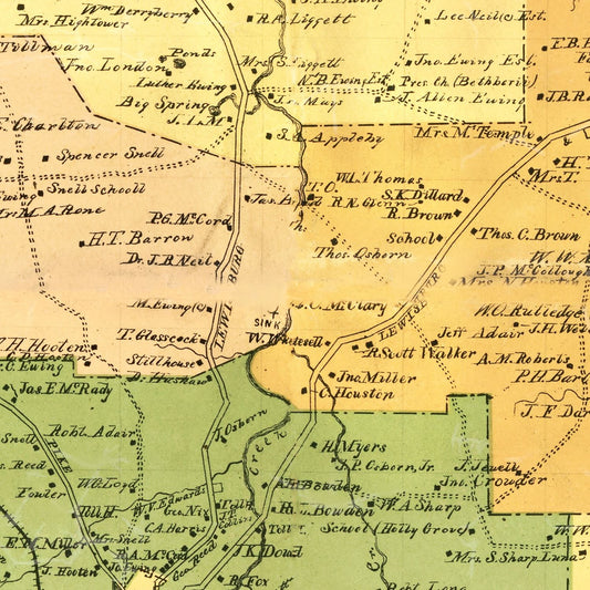 Vintage Map of Marshall County, Tennessee, 1899