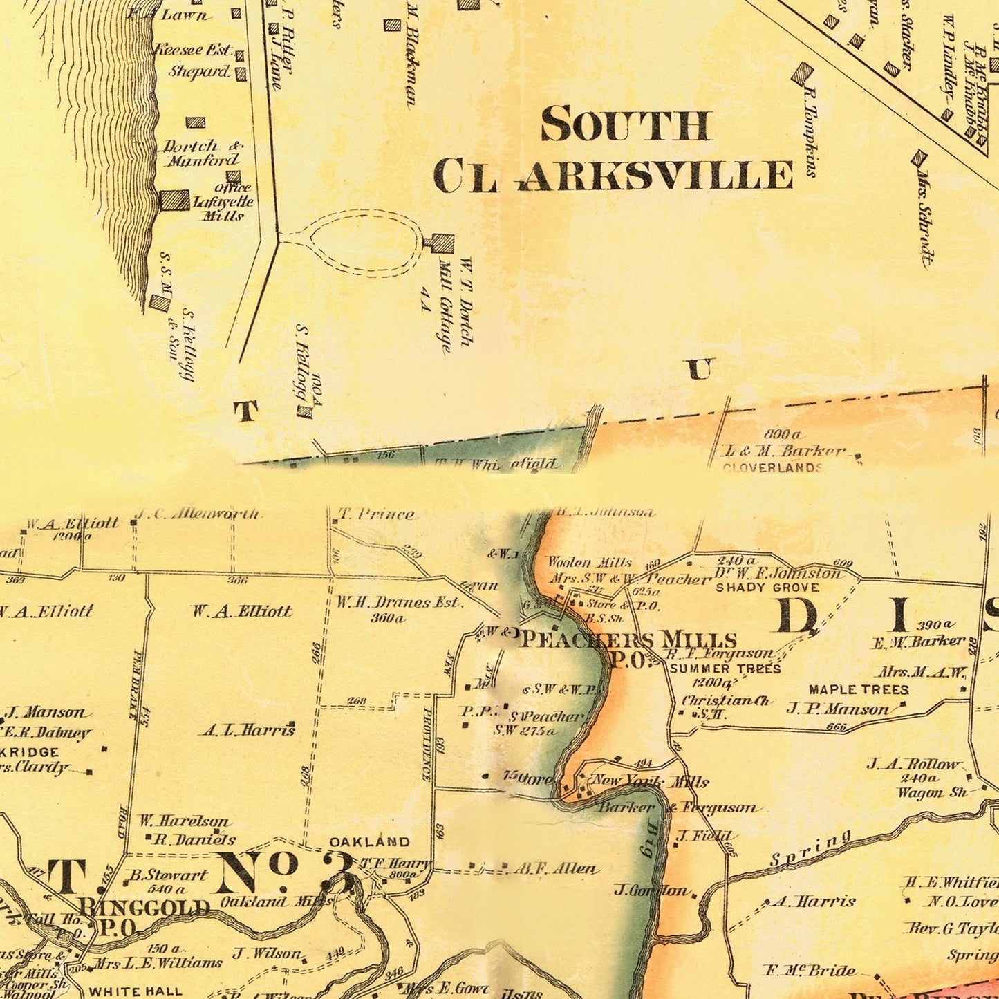 Vintage Map of Montgomery County, Tennessee, 1877