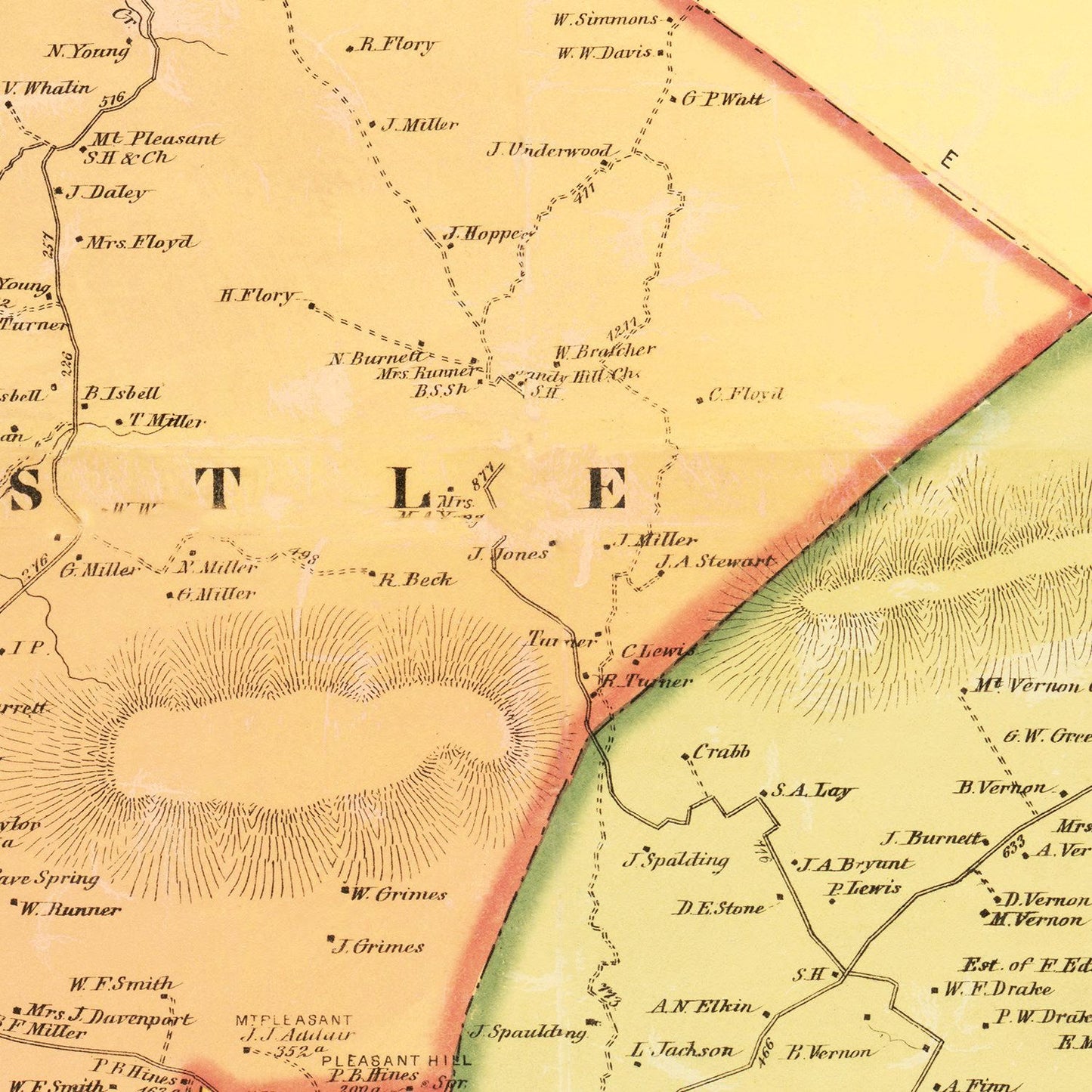 Vintage Map of Warren County, Kentucky, 1877