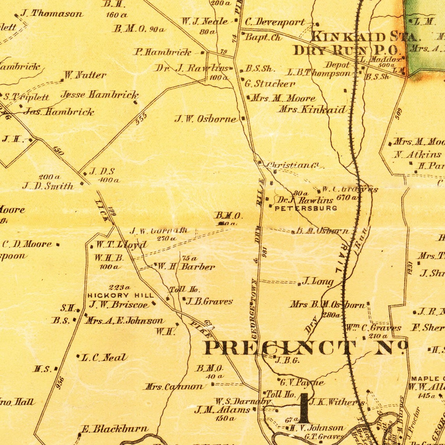 Vintage Map of Scott County, Kentucky, 1879