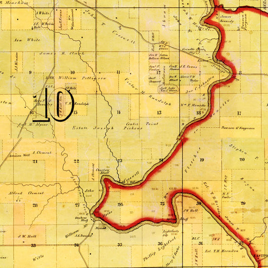 Vintage Map of Greene County, Alabama, 1856
