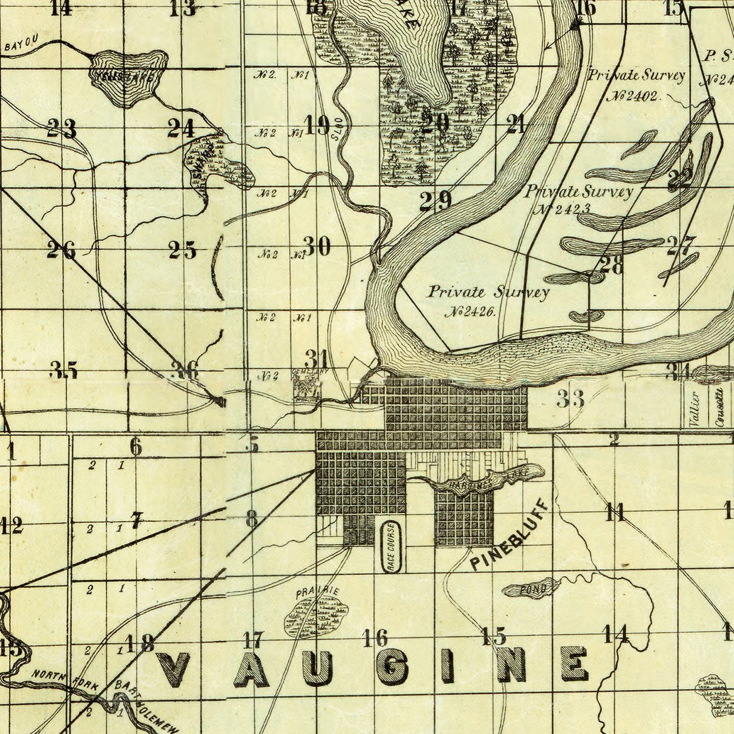 Vintage Map of Jefferson County, Arkansas, 1872