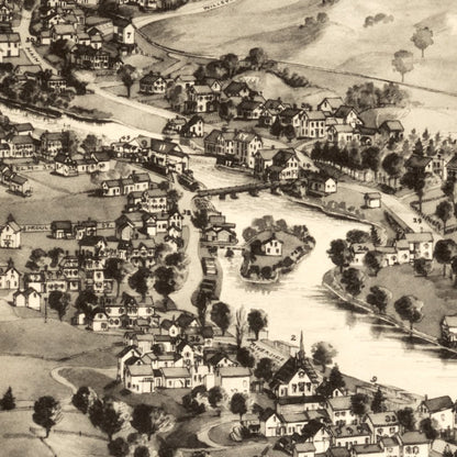 Vintage Map of Cherryfield, Maine, 1896