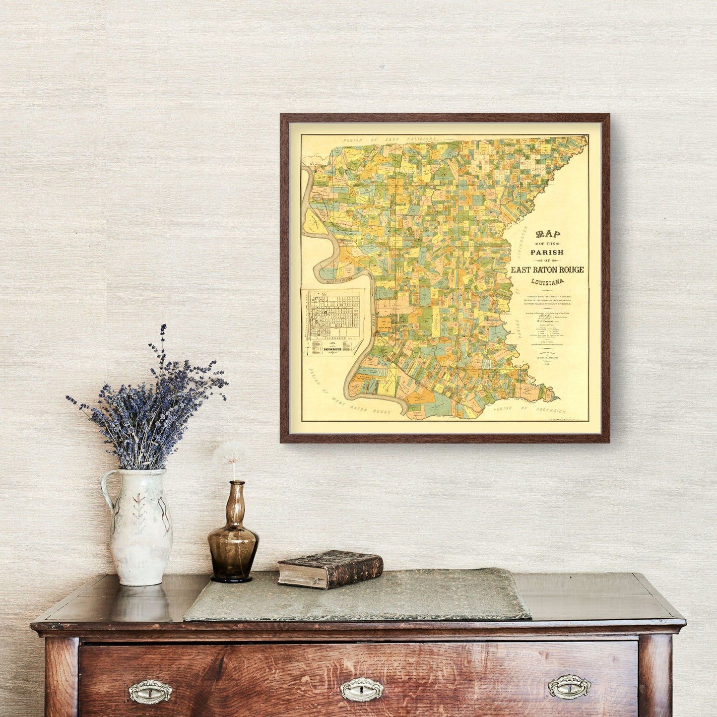 Vintage Map of East Baton Rouge Parish, Louisiana, 1895