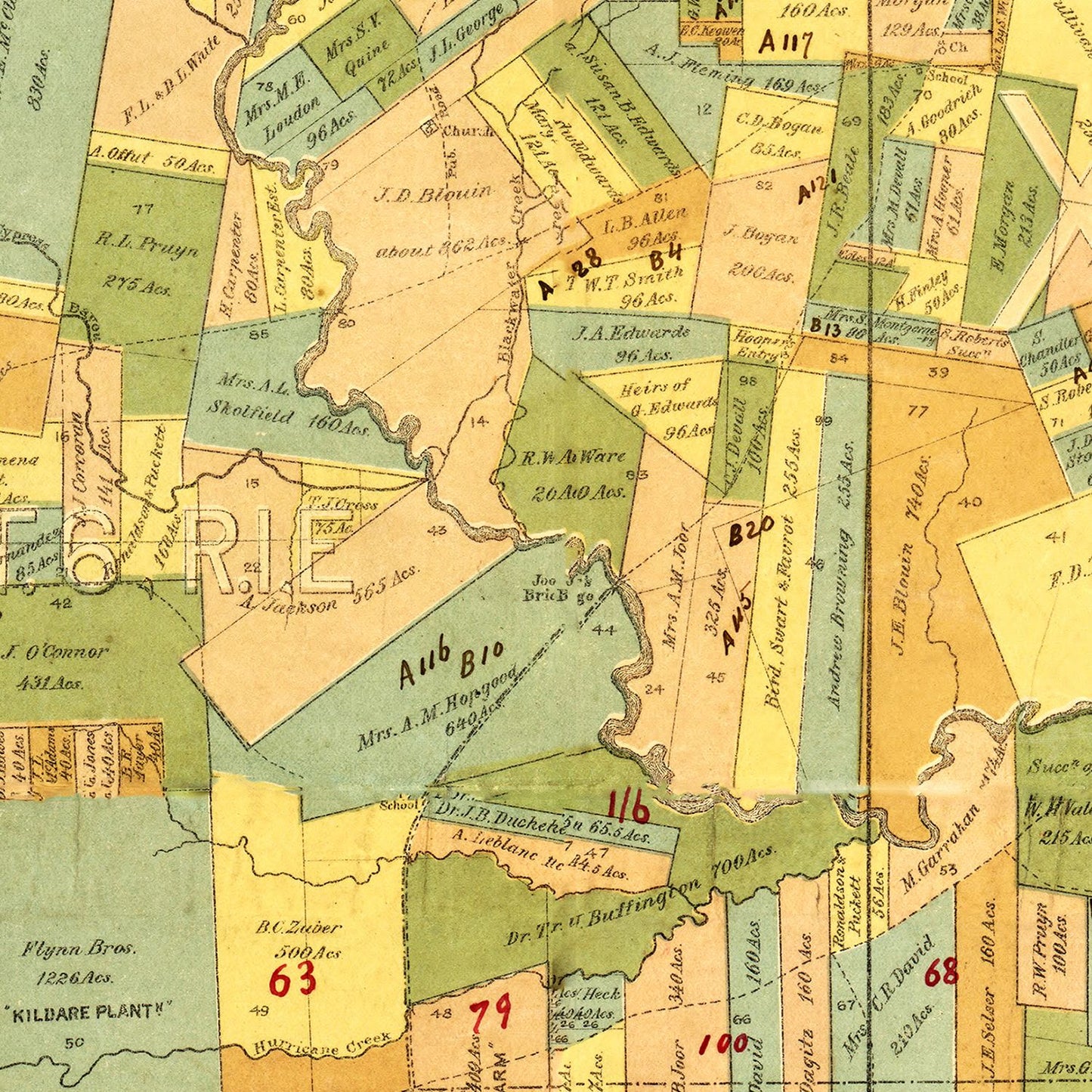 Vintage Map of East Baton Rouge Parish, Louisiana, 1895