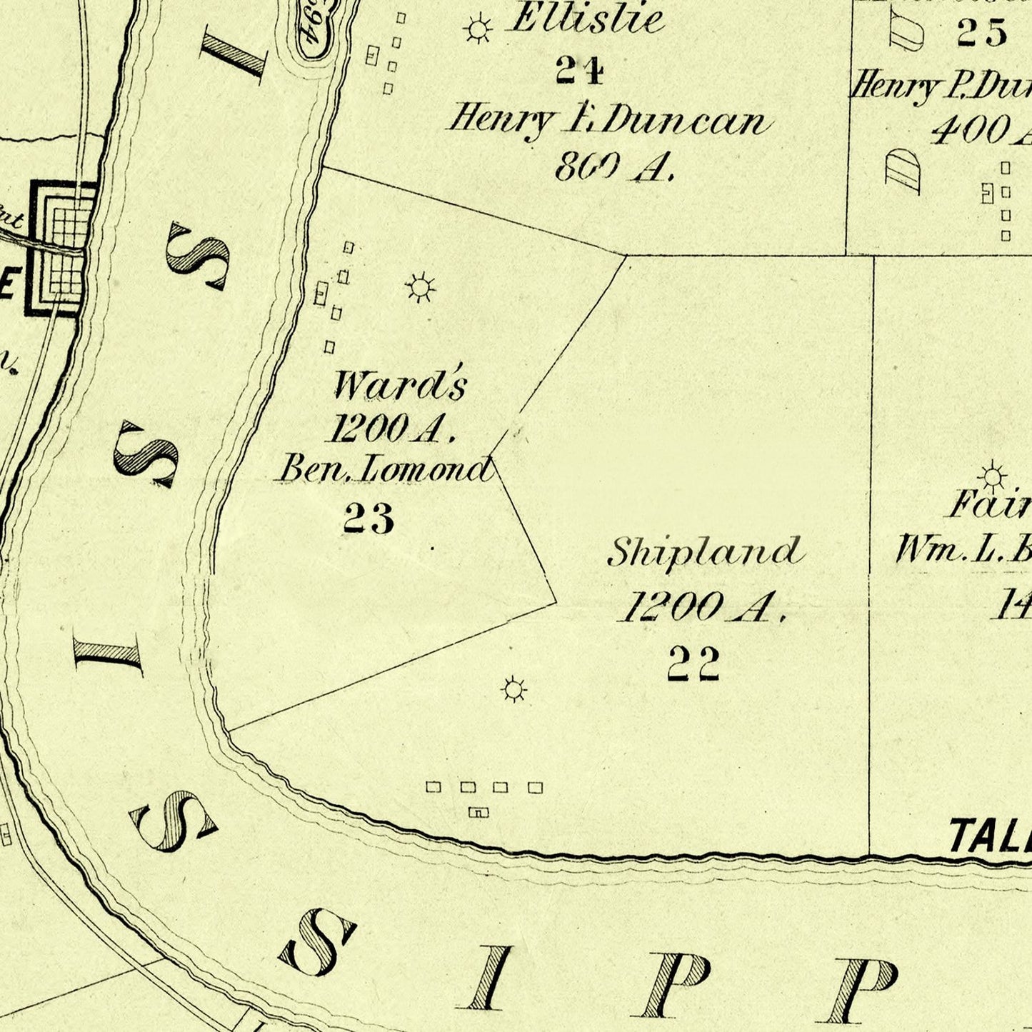 Vintage Map of Carroll Parish, Louisiana, 1860
