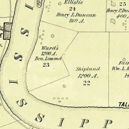 Vintage Map of Carroll Parish, Louisiana, 1860