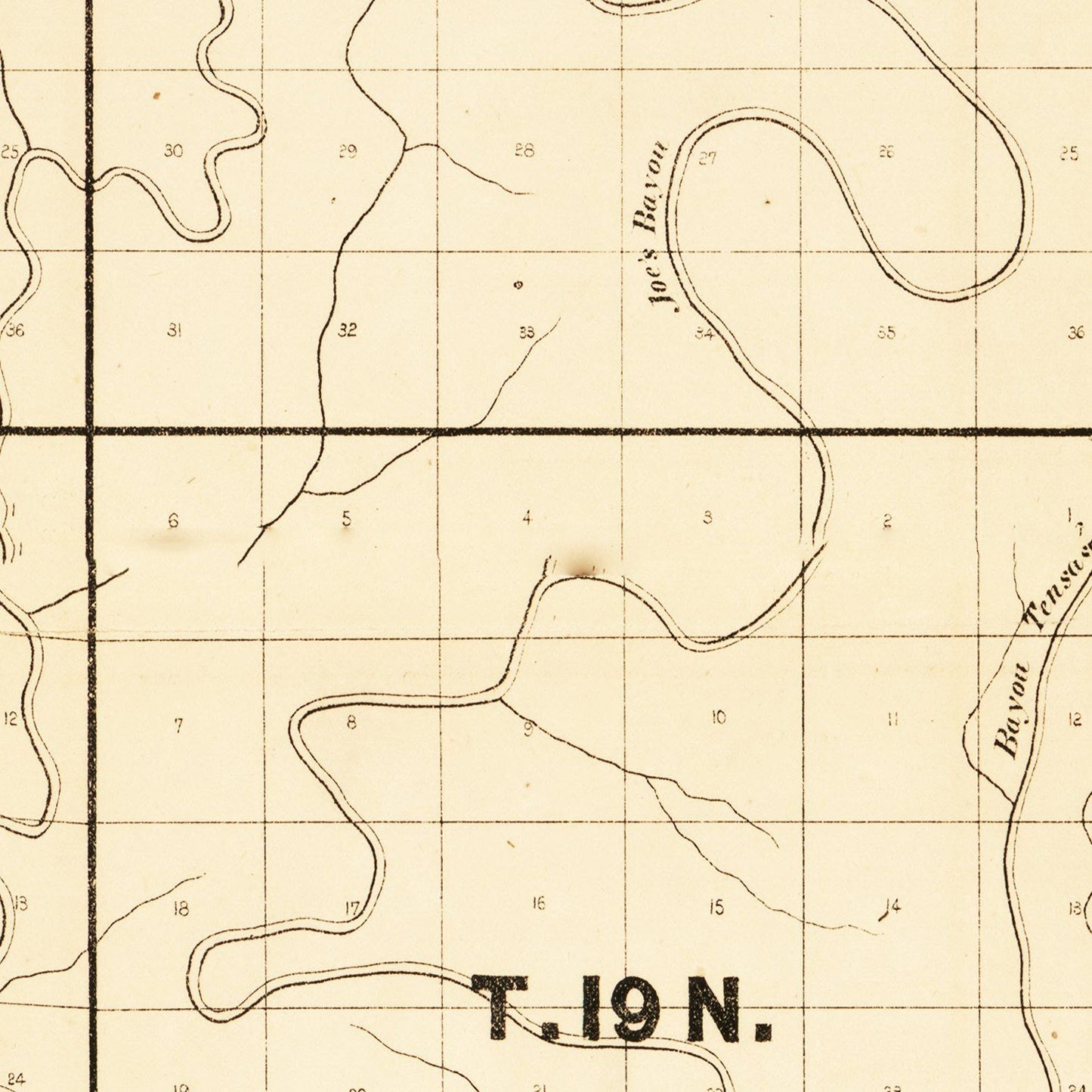 Vintage Map of Carroll Parish, Louisiana, 1860 Wall Art