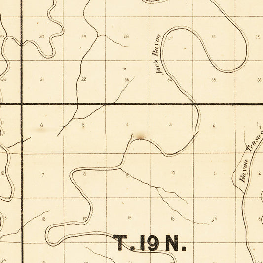 Vintage Map of Carroll Parish, Louisiana, 1860 Wall Art