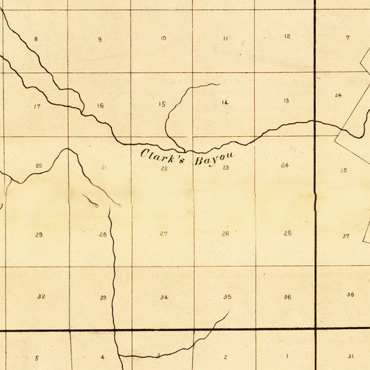 Vintage Map of Tensas Parish, Louisiana, 1860