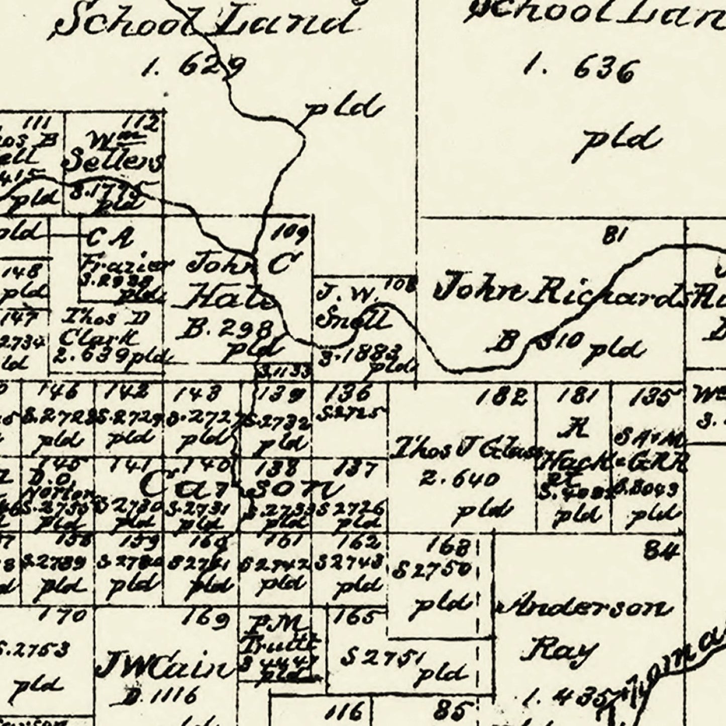 Vintage Map of Archer County, Texas, 1879