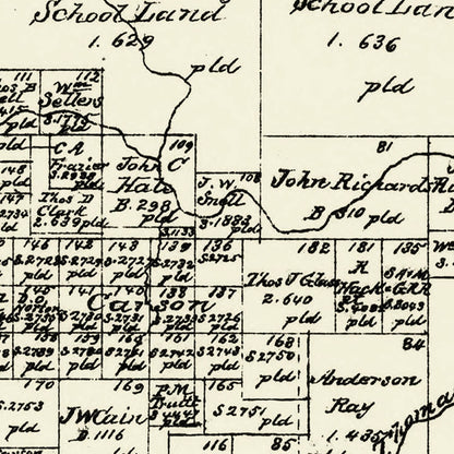 Vintage Map of Archer County, Texas, 1879