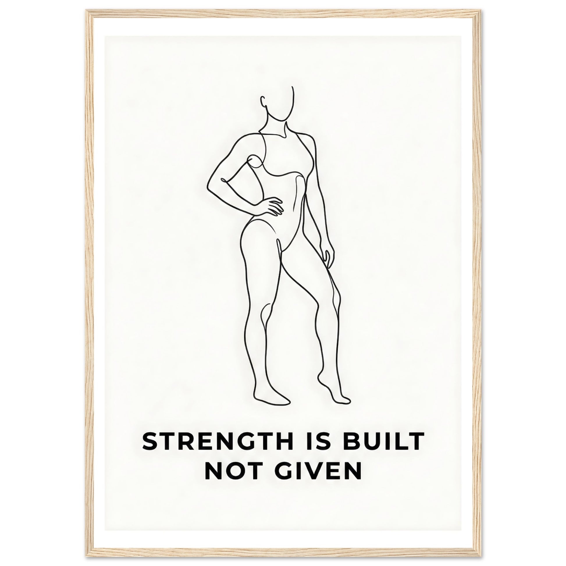 Women Fitness Poster — Strength Is Built Not Given - 13x18 cm / 5x7″ - White frame / Ready-to-hang - Sparkycare