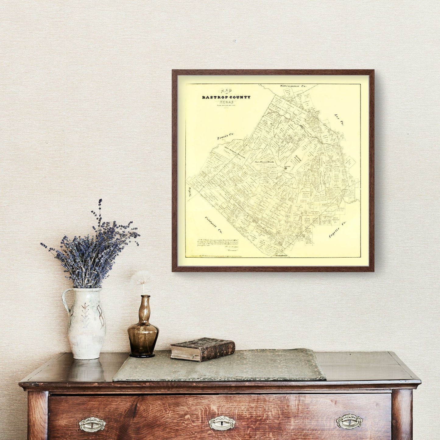 Vintage Map of Bastrop County, Texas, 1879