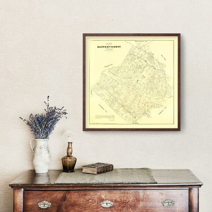 Vintage Map of Bastrop County, Texas, 1879