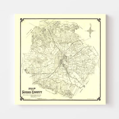 Vintage Map of Bexar County, Texas, 1887