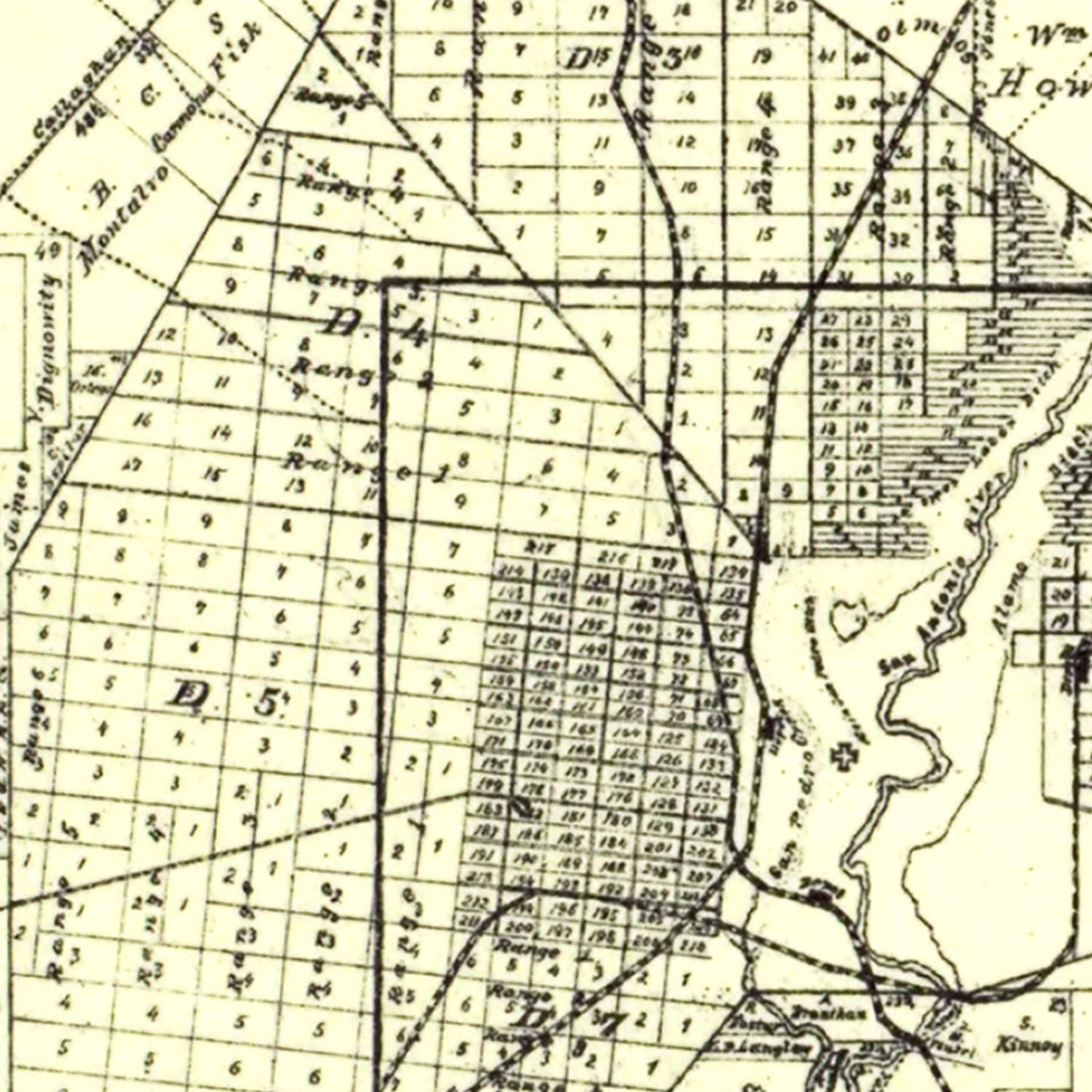Vintage Map of Bexar County, Texas, 1887
