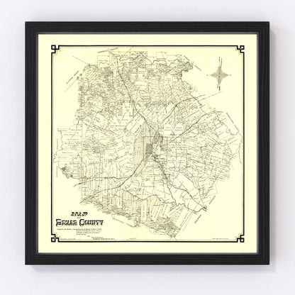 Vintage map of Bexar County, Texas, 1887