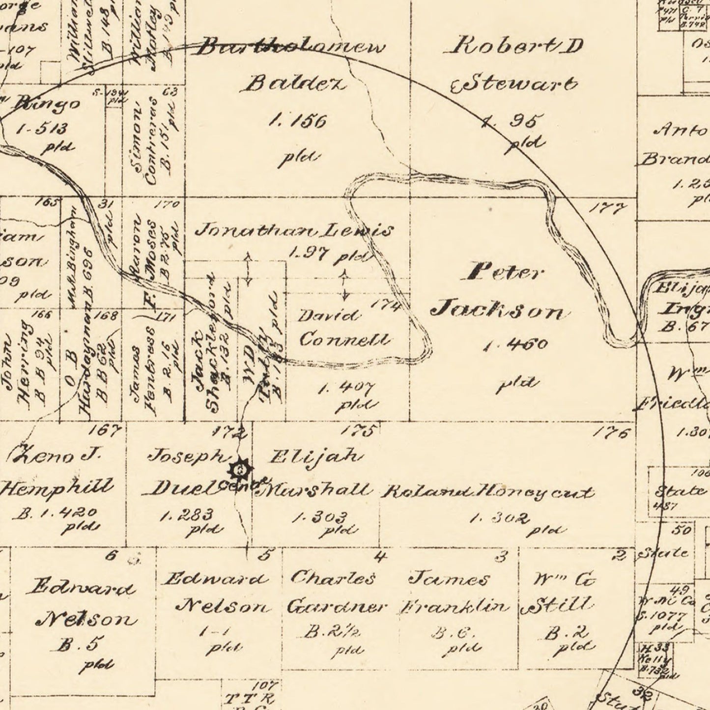 Vintage Map of Blanco County, Texas, 1879