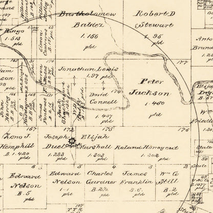 Vintage Map of Blanco County, Texas, 1879