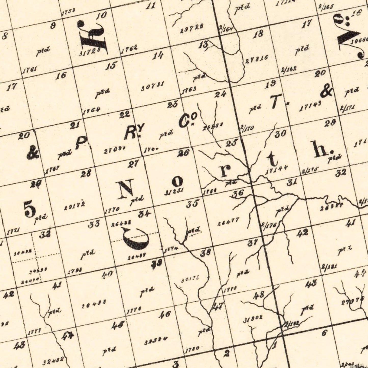 Vintage Map of Borden County, Texas, 1892