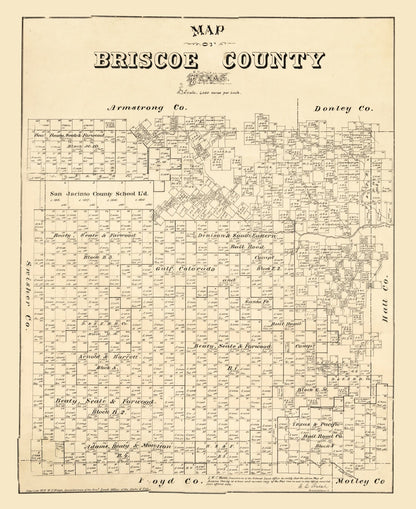 Vintage Map of Briscoe County, Texas, 1897