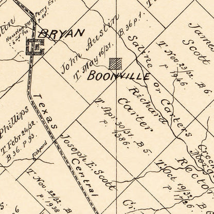 Vintage Map of Brazos County, Texas, 1897