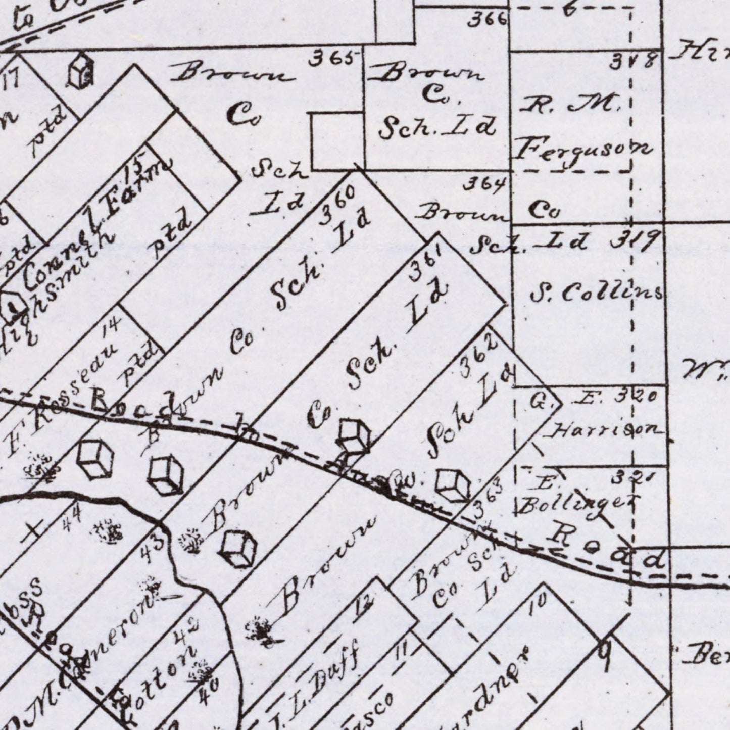 Vintage Map of Brown County, Texas, 1876
