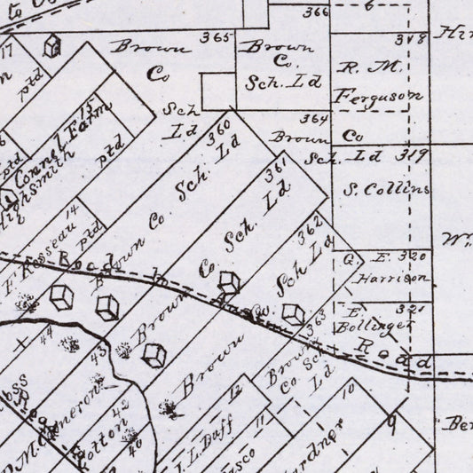 Vintage Map of Brown County, Texas, 1876