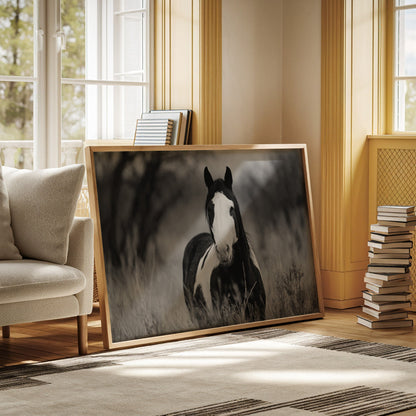 Wild Hearts Run Free Black and White Horse Wall Art