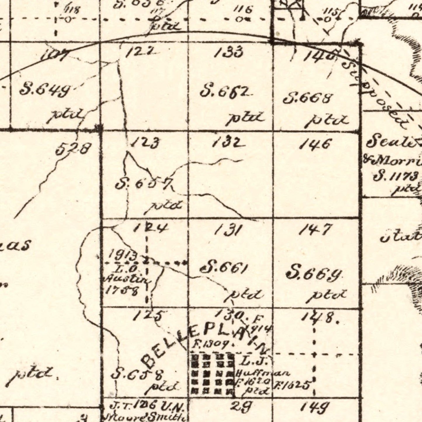 Vintage Map of Callahan County, Texas, 1880