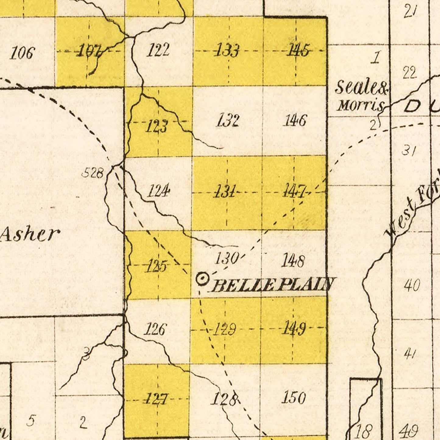 Vintage Map of Callahan County, Texas, 1870