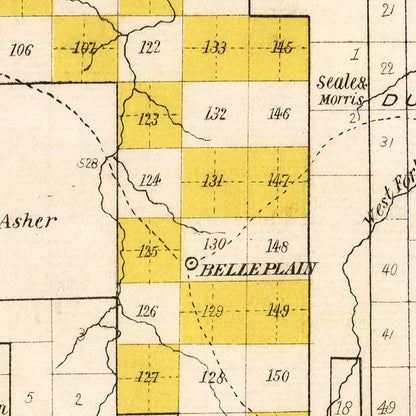 Vintage Map of Callahan County, Texas, 1870