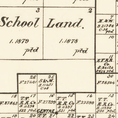 Vintage Map of Castro County, Texas, 1891