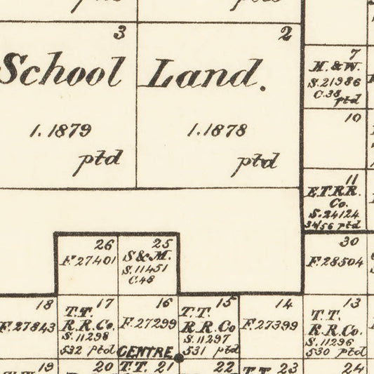 Vintage Map of Castro County, Texas, 1891