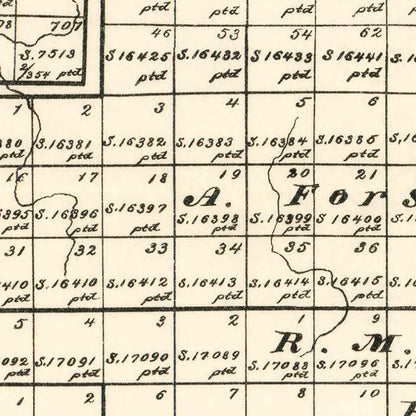 Vintage Map of Cottle County, Texas 1891