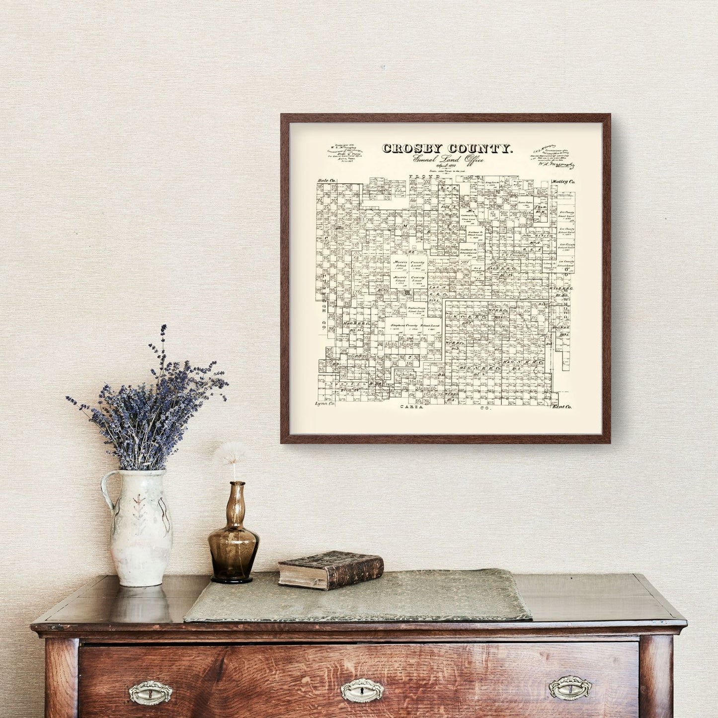 Vintage Map of Crosby County, Texas 1892