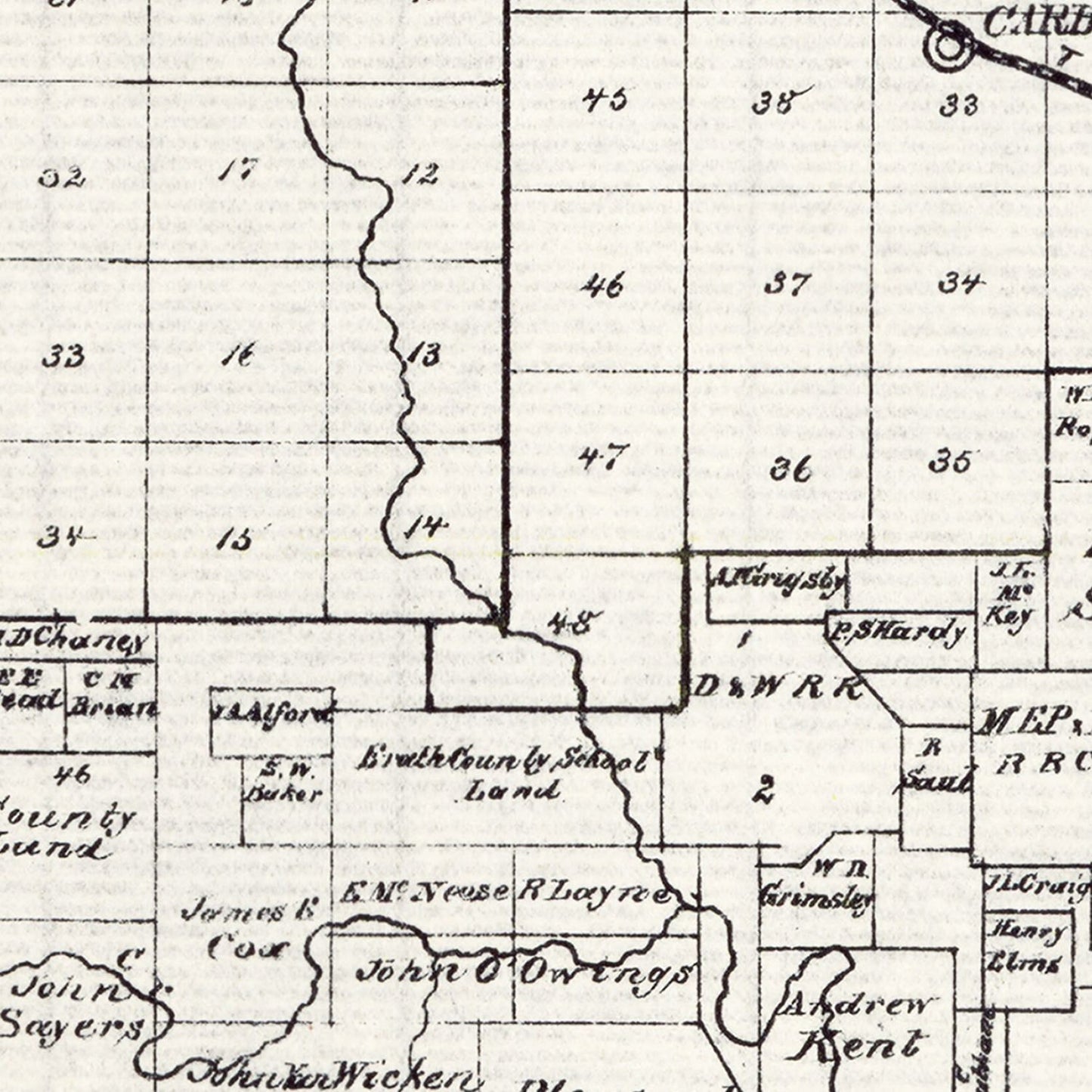 Vintage Map of Eastland County, Texas, 1890