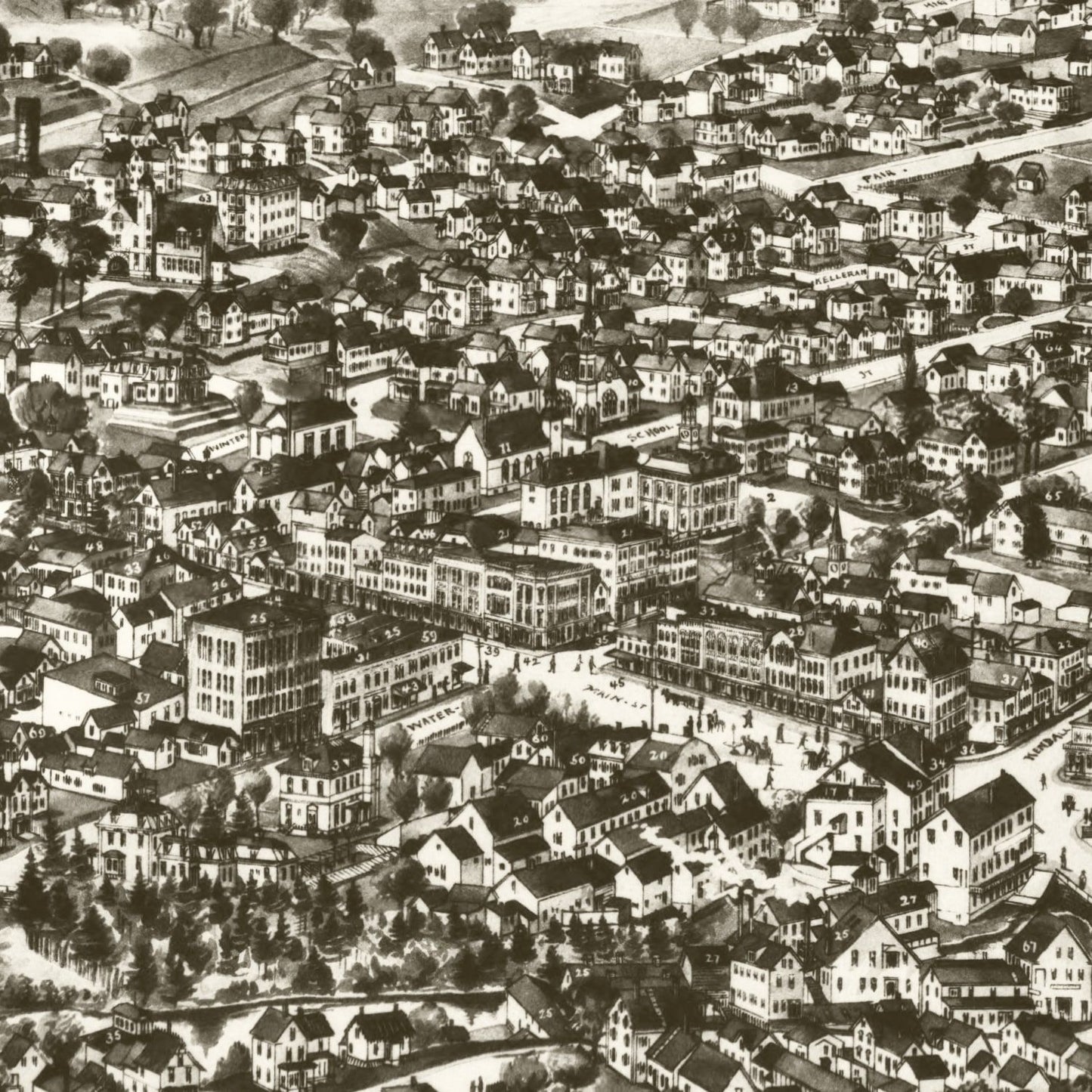 Vintage Map of Houlton, Aroostook County, Maine, 1894
