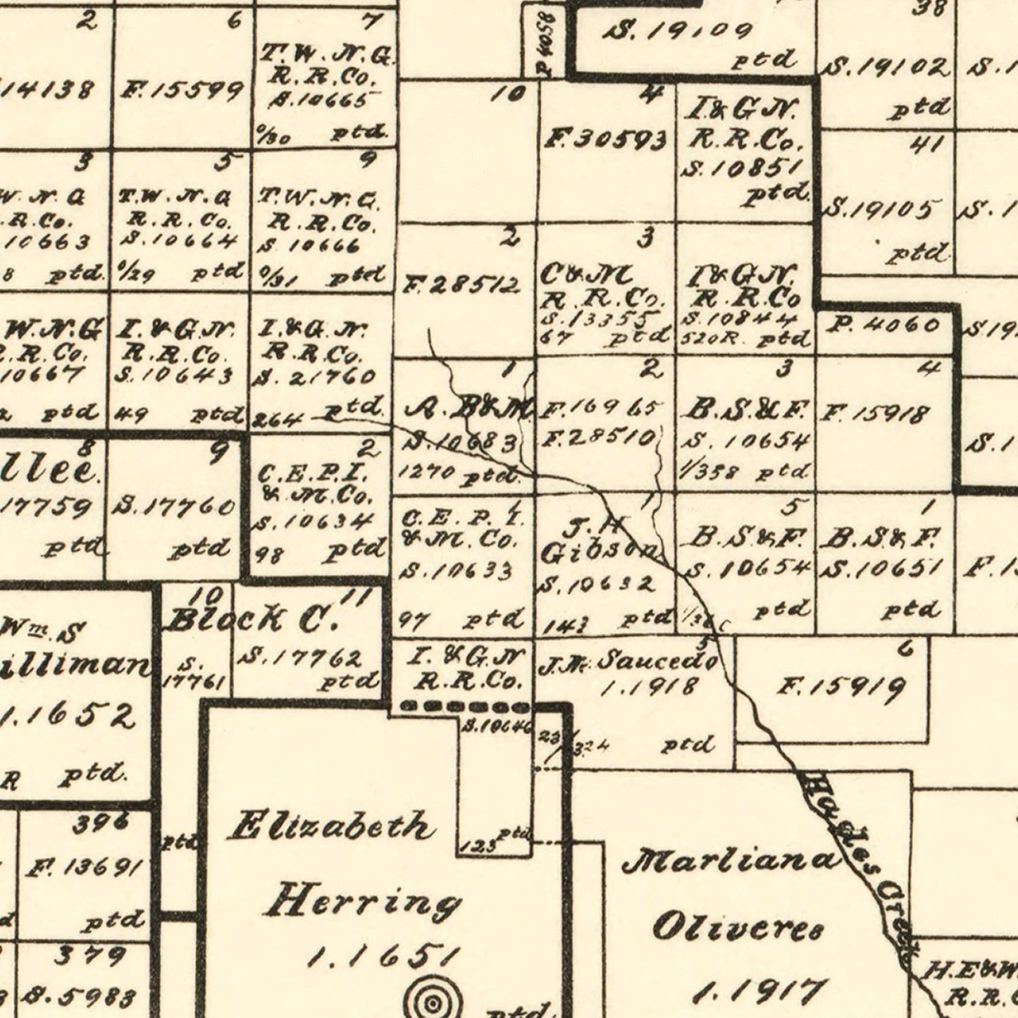 Vintage Map of Dickens County, Texas, 1891