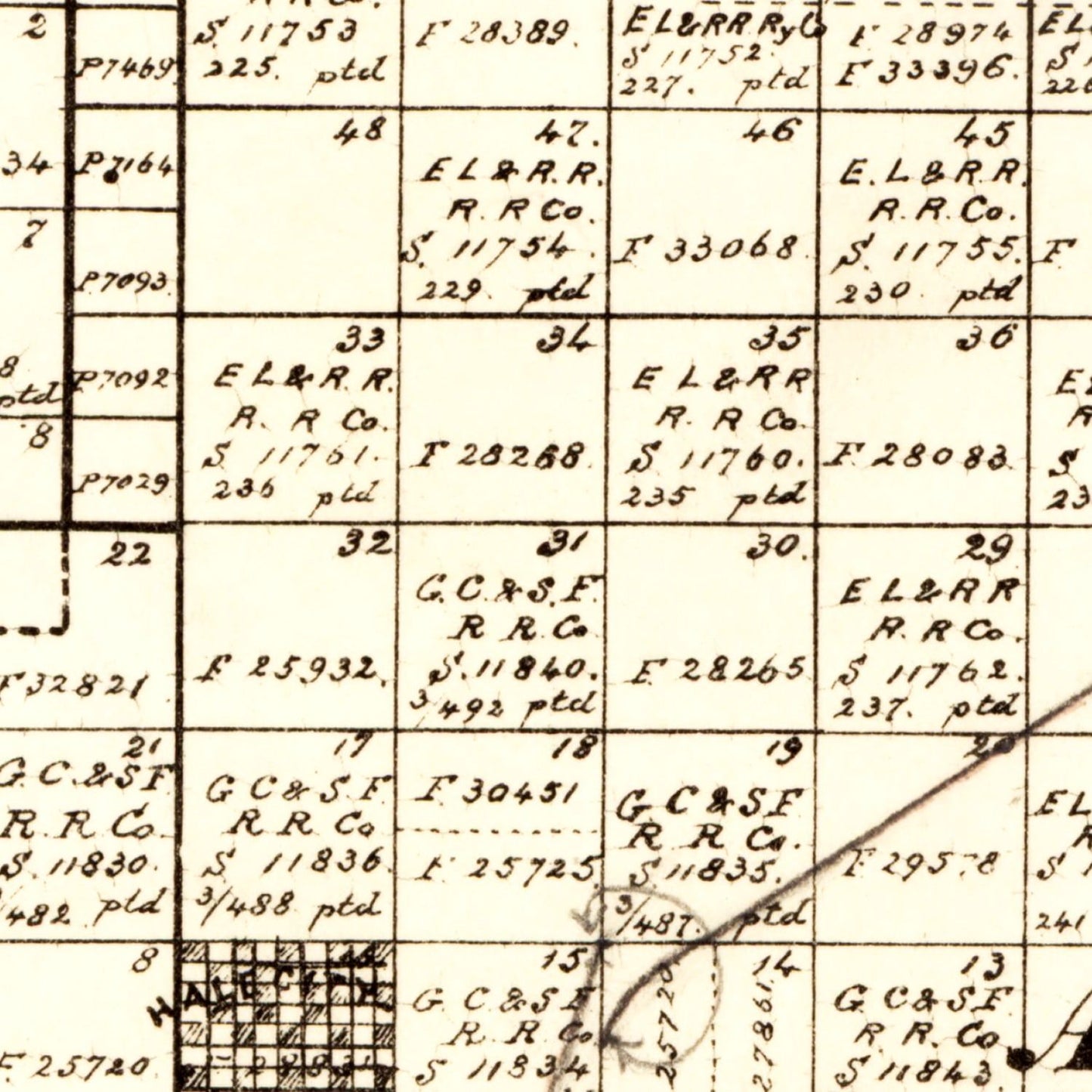 Vintage Map of Hale County, Texas, 1892