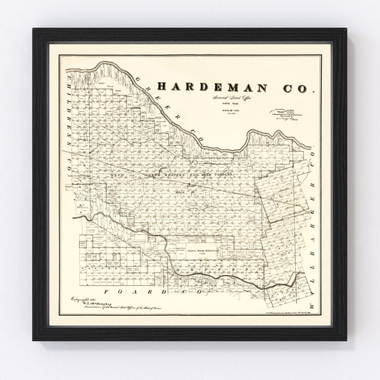 Vintage map of Hardeman County, Texas, 1891