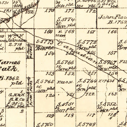 Vintage Map of Hemphill County, Texas, 1888