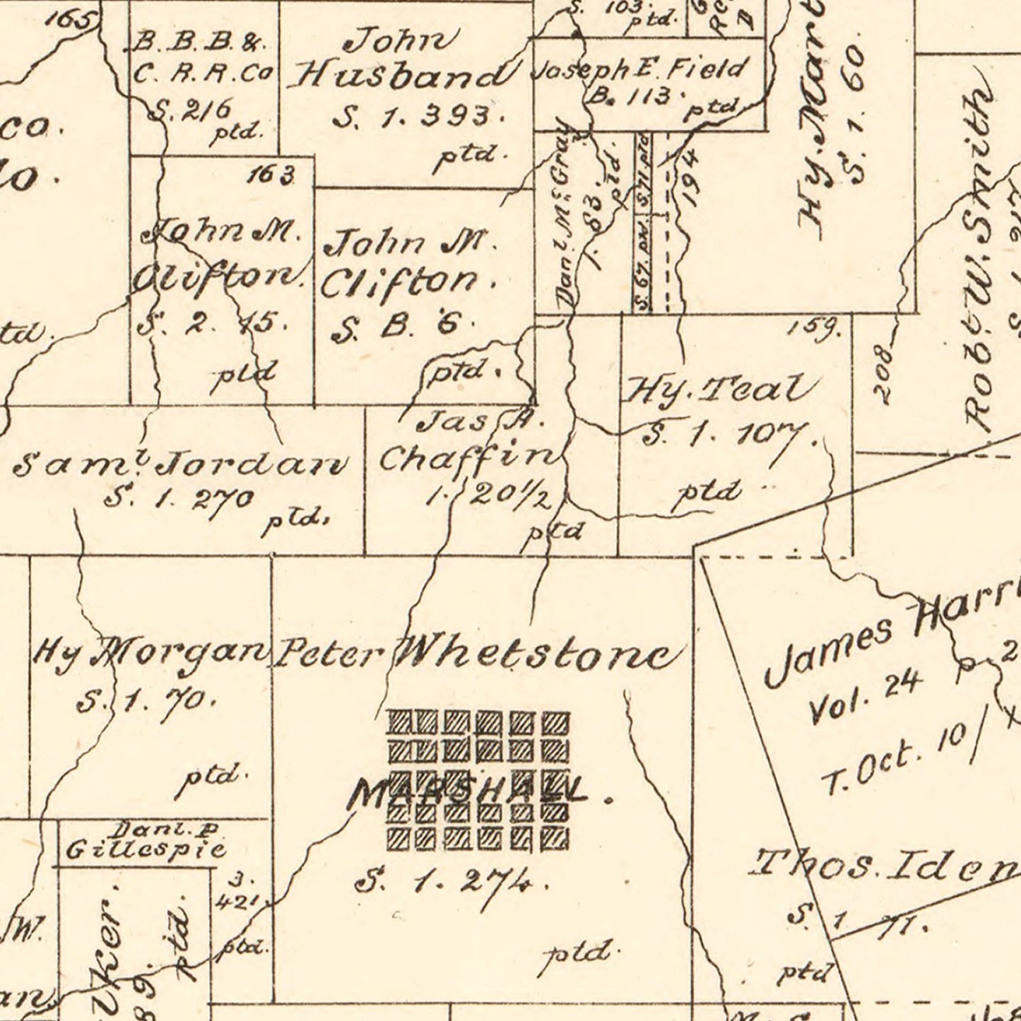 Vintage Map of Harrison County, Texas, 1879