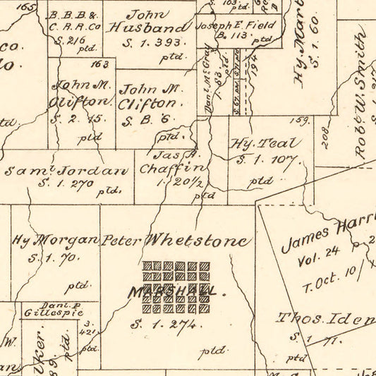 Vintage Map of Harrison County, Texas, 1879