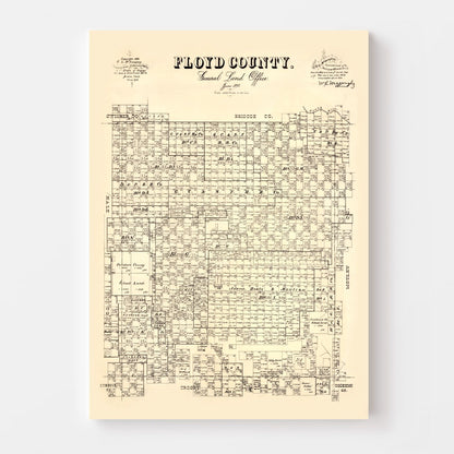 Vintage Map of Floyd County, Texas 1892
